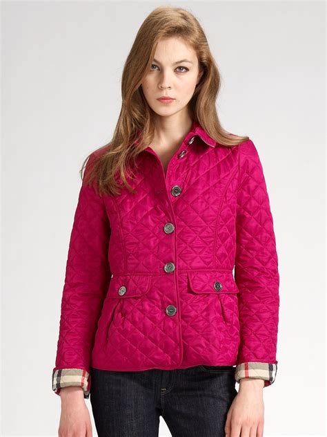 burberry pink quilted coat|burberry quilted jacket outlet price.